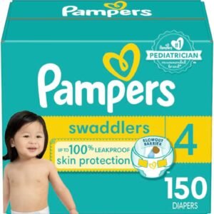 Pampers Swaddlers Diapers - Size 4, 150 Count, Ultra Soft Disposable Baby Diapers