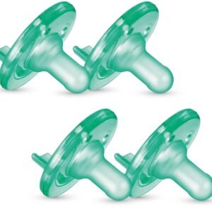 Philips AVENT Soothie Pacifier, 0-3 Months, Green, 4 Pack, SCF190/41